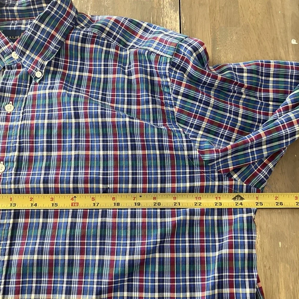 Polo Ralph Lauren Button Down Shirt Mens‎ LT Large Tall Plaid Long Sleeve Pony